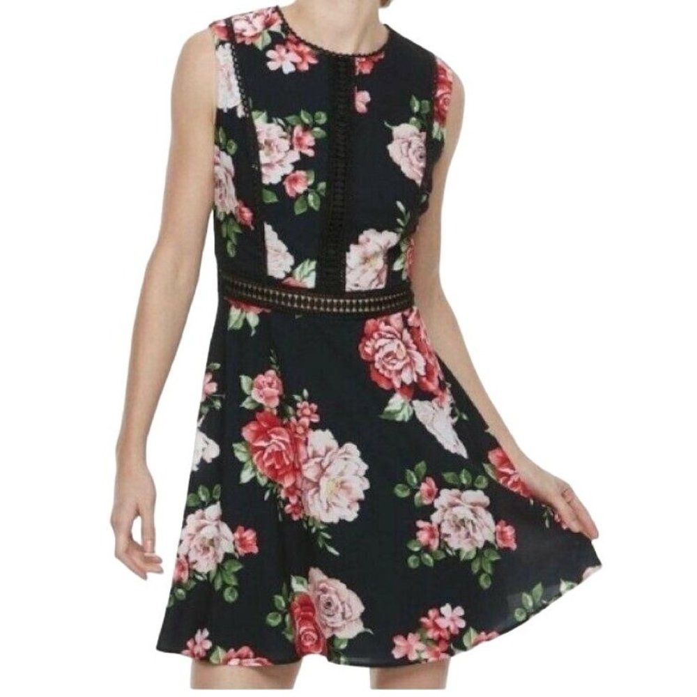 Disney Princess Floral Dress Juniors Crochet at Waist L Large